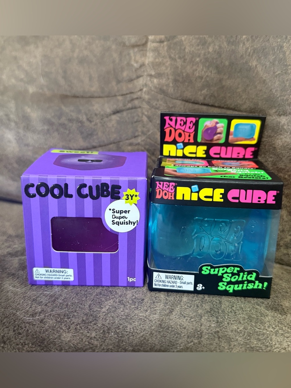 NEW NeeDoh Nice Cube BLUE & J’adore Cool Cube Target Squishy PURPLE